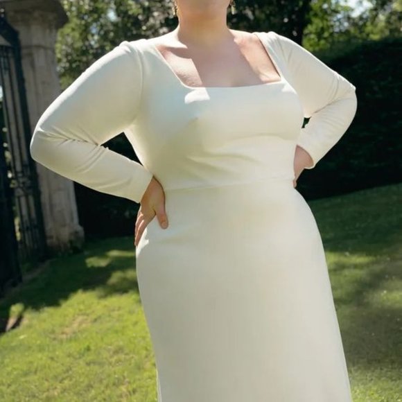 Jenny Yoo Sabel Wedding Gown Size 2 and 6 Crepe Long Sleeve - Picture 8 of 11